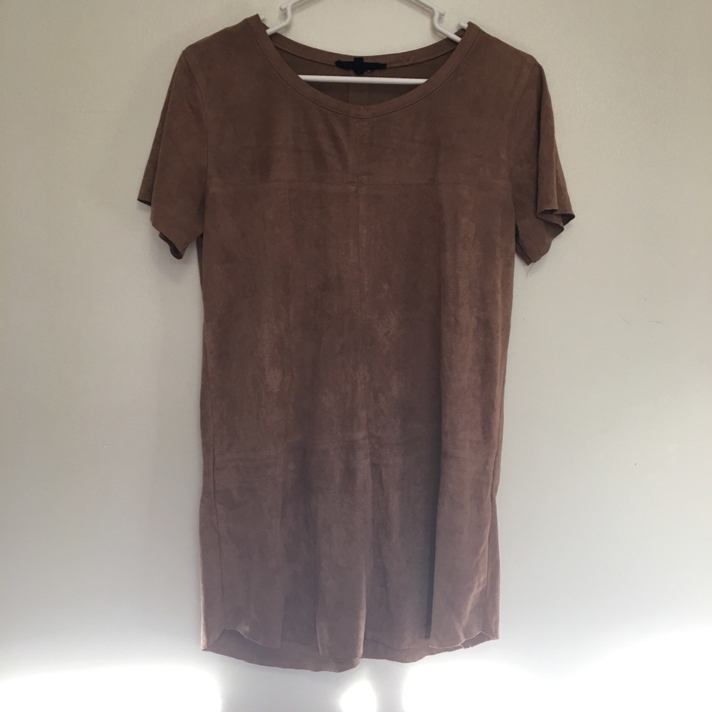 Olivaceous Faux Suede Boho Dress - Picture 2 of 6